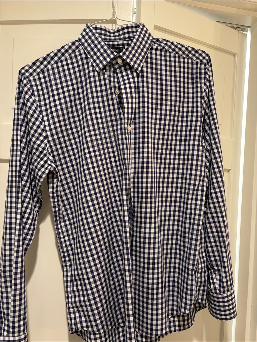Jcrew Crewcuts Navy and White Gingham Button-Down Shirt